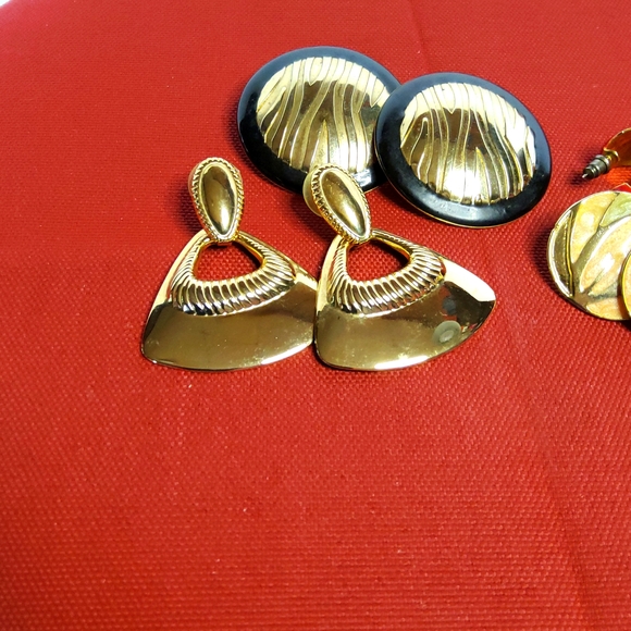 VINTAGE pierced earrings bundle of four - Picture 5 of 12